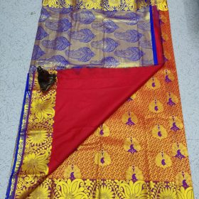 Golden inside silk saree