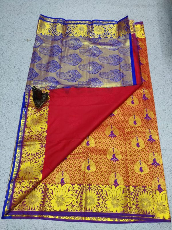 Golden inside silk saree